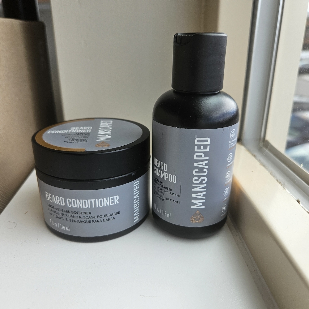 Manscaped Beard Shampoo and Conditioner Set - Black and Gray